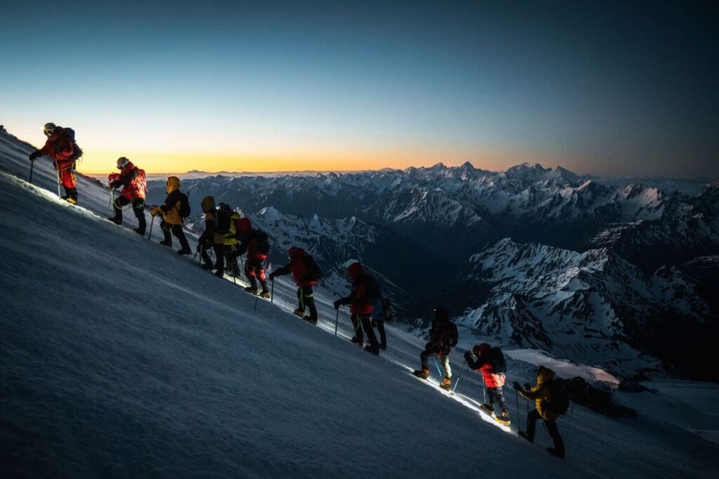 Mount Everest expedition in spring