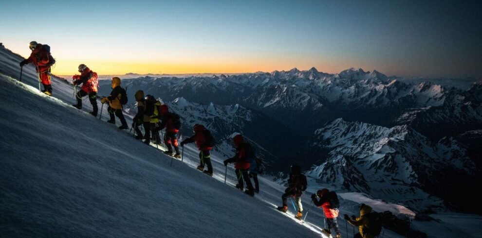 Mount Everest expedition in spring